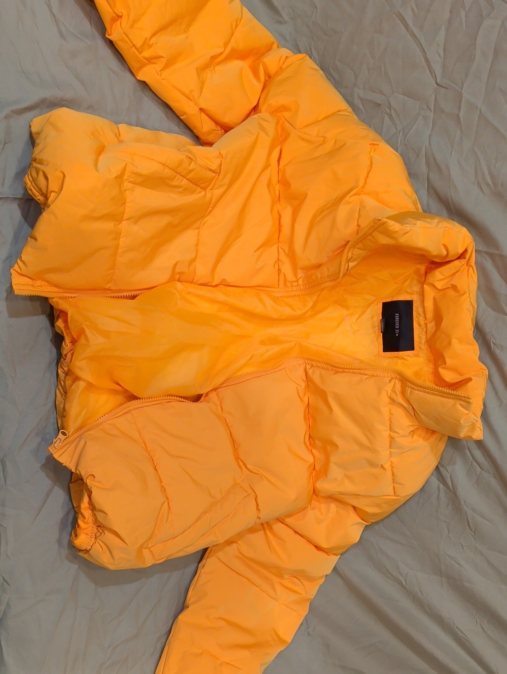 Forever 21 Bright Yellow Puffer Jacket